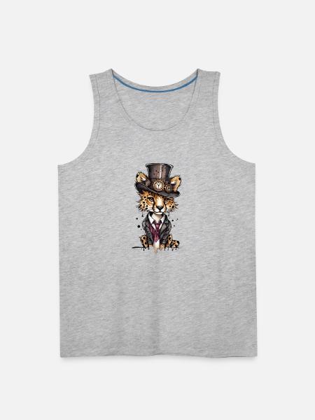 Well-dressed cheetah - Men's Premium Tank - heather gray