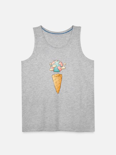 Ice Cream Cone Planet - Men's Premium Tank - heather gray