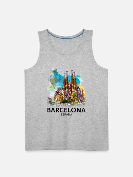 barcelona spain espana - Men's Premium Tank - heather gray