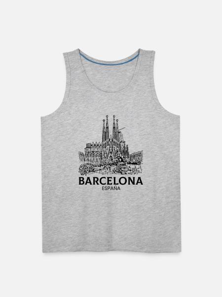 barcelona spain espana - Men's Premium Tank - heather gray