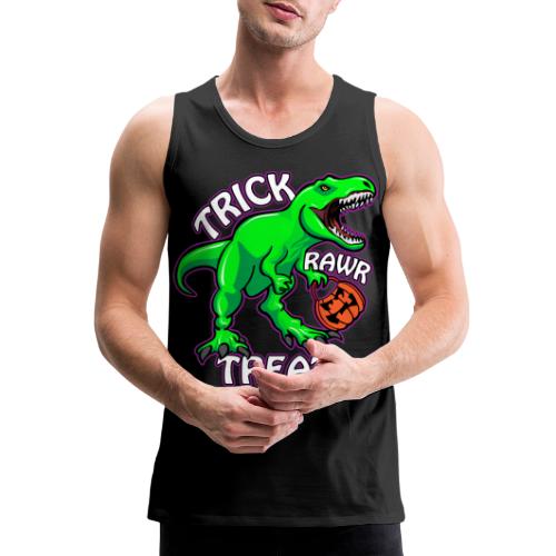 Trick Rawr Treat T Rex Dinosaur Halloween Cartoon - Men's Premium Tank