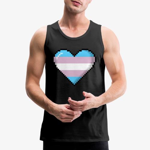 Transgender Pride 8Bit Pixel Heart - Men's Premium Tank