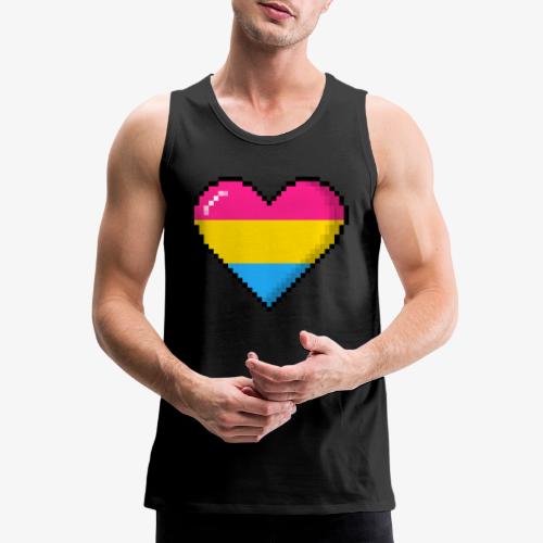 Pansexual Pride 8Bit Pixel Heart - Men's Premium Tank