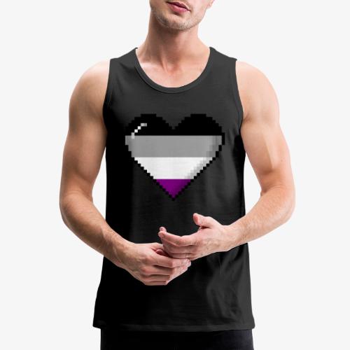 Asexual Pride 8Bit Pixel Heart - Men's Premium Tank