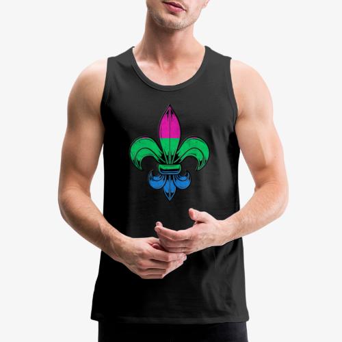 Polysexual Pride Flag Fleur de Lis TShirt - Men's Premium Tank