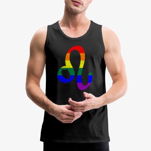 LGBT Gay Pride Flag Leo Zodiac Sign - Men's Premium Tank