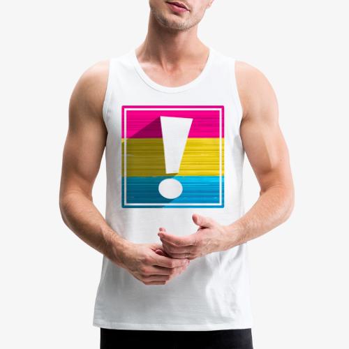 Pansexual Pride Flag Exclamation Point Shadow - Men's Premium Tank