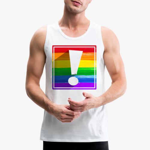 LGBTQ Pride Flag Exclamation Point Shadow - Men's Premium Tank