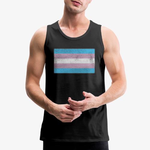 Distressed Transgender Pride Flag - Men's Premium Tank