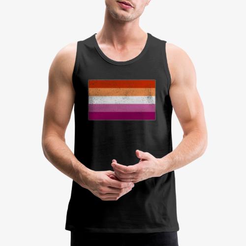 Distressed Lesbian Pride Flag - Men's Premium Tank