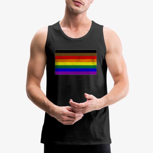 Distressed Philly LGBTQ Gay Pride Flag - Men's Premium Tank