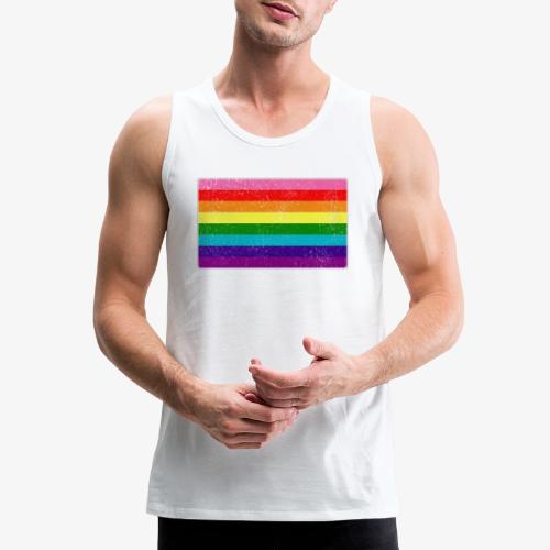 Distressed Original LGBT Gay Pride Flag - Men's Premium Tank