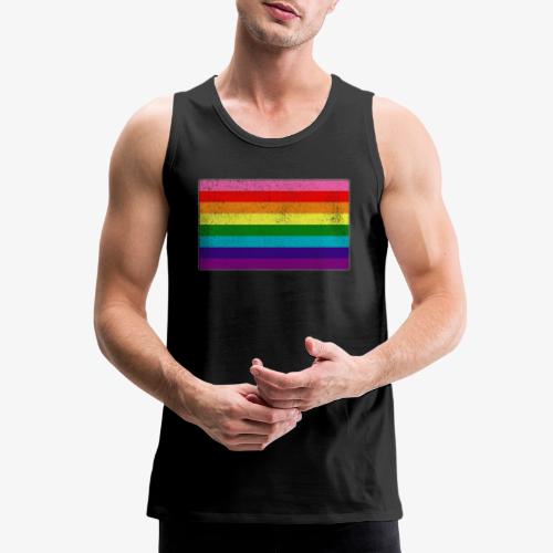 Distressed Original LGBT Gay Pride Flag - Men's Premium Tank