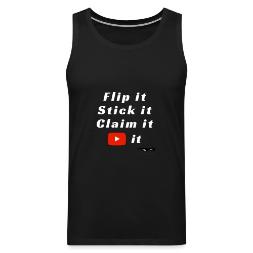 Flip It White Design T-Shirt - Back Flip Inverted - Men's Premium Tank