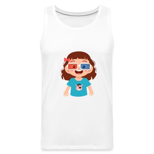 Girl red blue 3D glasses doing Vision Therapy - Men's Premium Tank