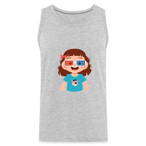 Girl red blue 3D glasses doing Vision Therapy - Men's Premium Tank