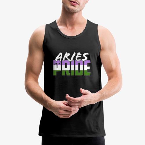 Aries Genderqueer Pride Flag Zodiac Sign - Men's Premium Tank