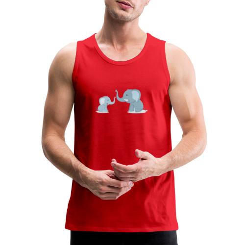 Father and Baby Son Elephant - Men's Premium Tank