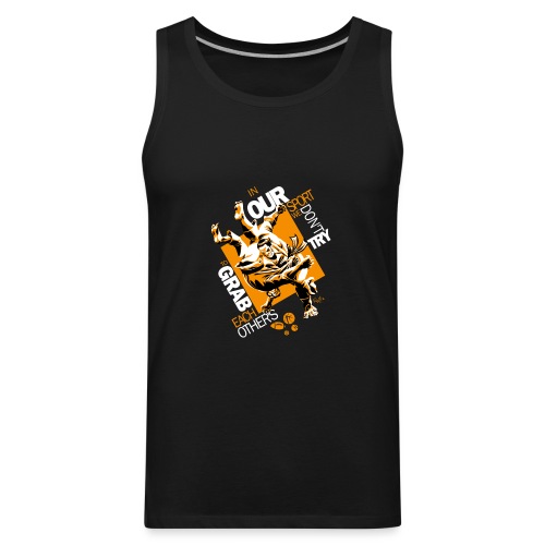 Judo Shirt BJJ Shirt Grab Design for dark shirts - Men's Premium Tank