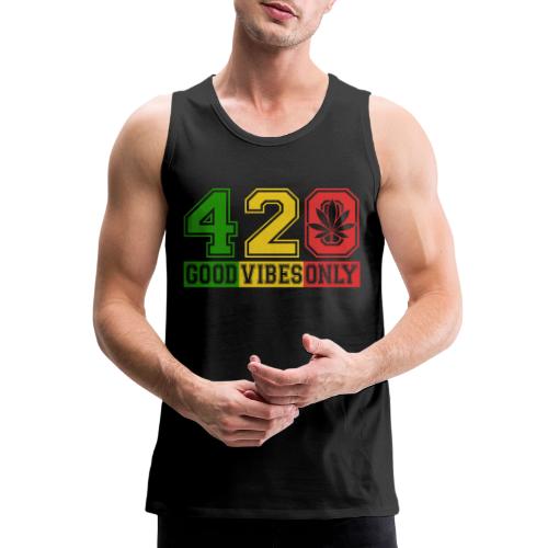 Witty 420 GoodVibes Herb Weed Marijuana Design - Men's Premium Tank