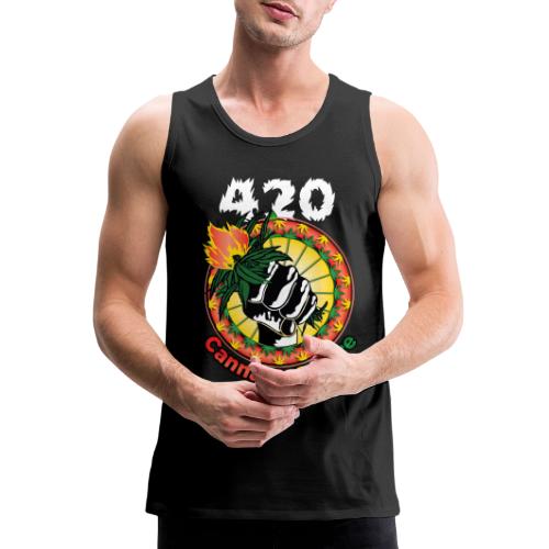 Whimsical 420 OnFire Time Weed Marijuana Design - Men's Premium Tank