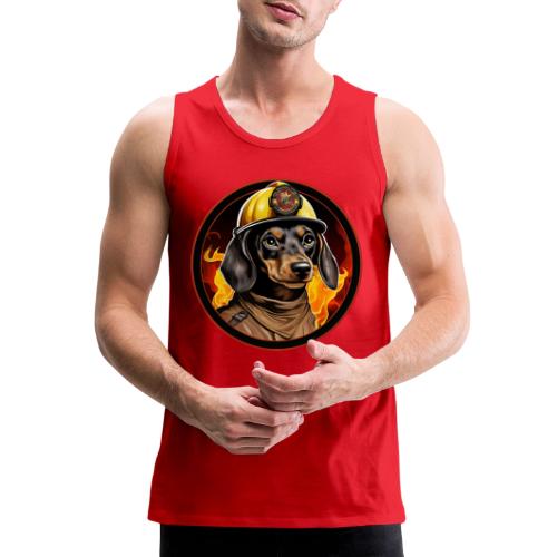 Firefighter Dachshund - Men's Premium Tank