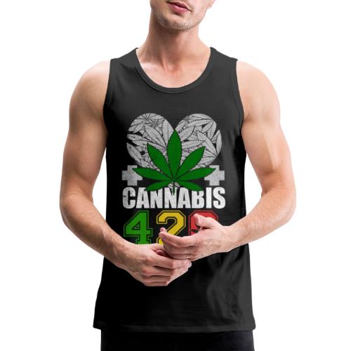 Clever 420 Smoker World Weed Marijuana Design - Men's Premium Tank