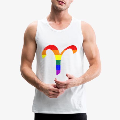LGBT Gay Pride Flag Aries Zodiac Sign - Men's Premium Tank