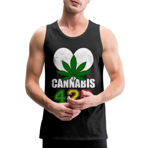Sidesplitting 420 Love Herb Weed Marijuana Design - Men's Premium Tank