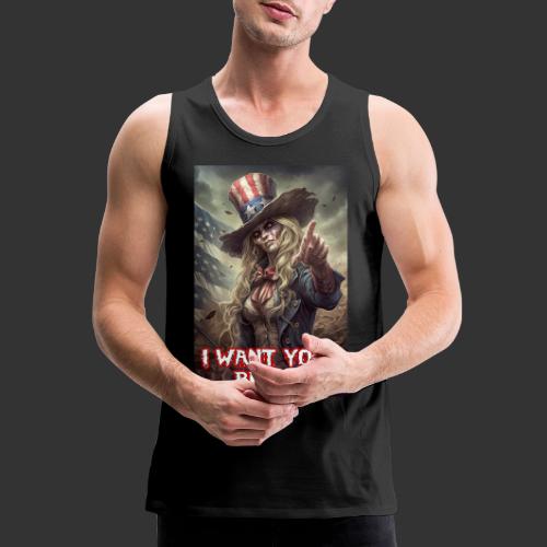Zombie Aunt Samantha Wants You #13T Patriot Undead - Men's Premium Tank