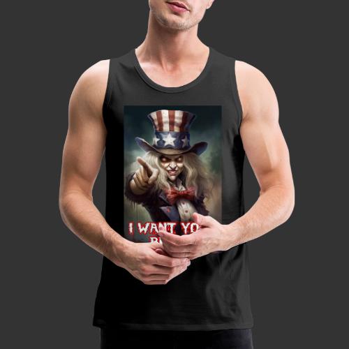 Zombie Aunt Samantha Wants You #10T Patriot Undead - Men's Premium Tank