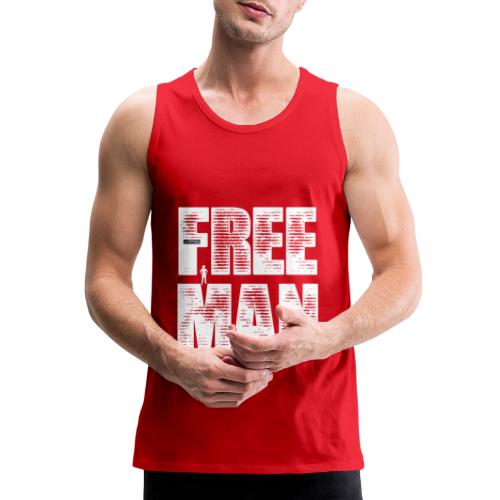 FREE MAN - White Graphic - Men's Premium Tank