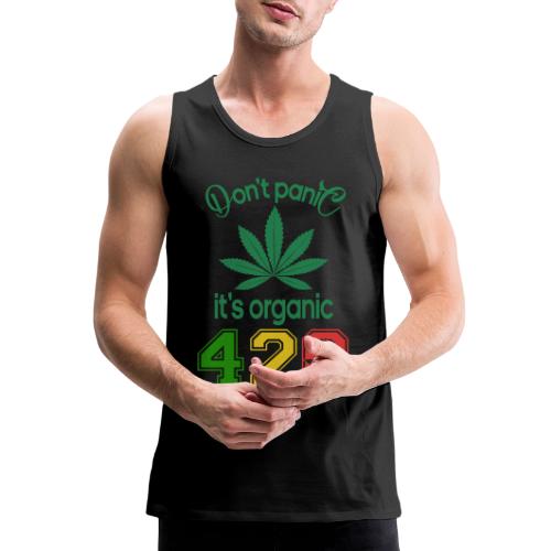 Joshing 420 Organic Herb Weed Marijuana Design - Men's Premium Tank