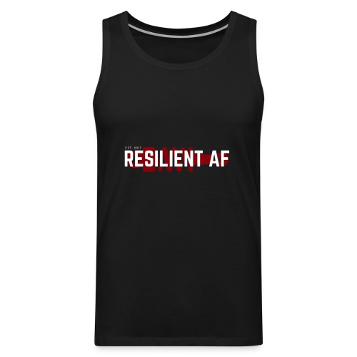 RESILIENT WHITE with red - Men's Premium Tank