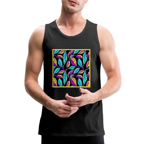 Chroma Leaf Luminance Neon Pattern - Men's Premium Tank