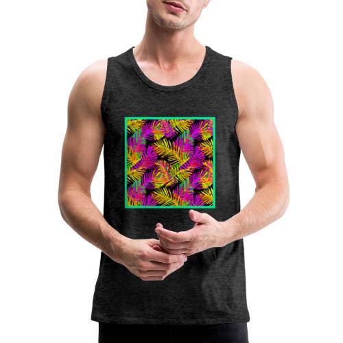 Chic Neon Leaf Lively Design - Men's Premium Tank