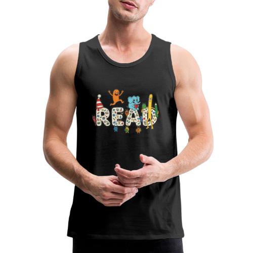 Whimsical READ Kids Cartoon - Men's Premium Tank