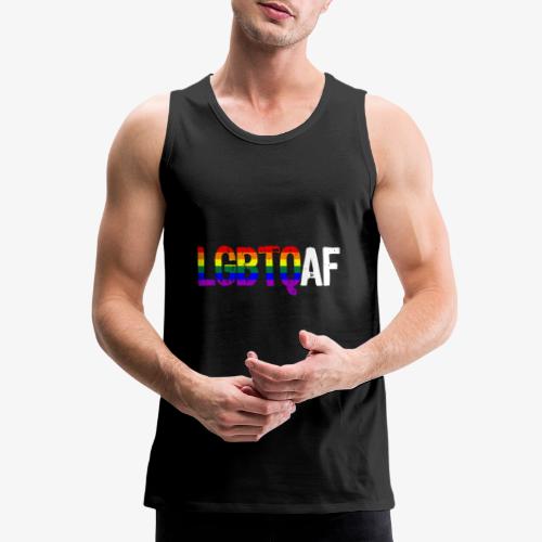 LGBTQ AF LGBTQ as Fuck Rainbow Pride Flag - Men's Premium Tank