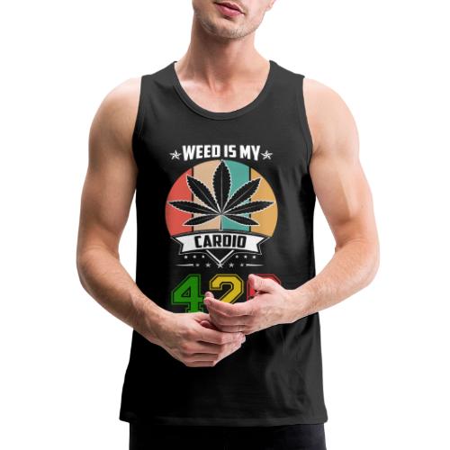 Quick Witted 420 My Cardio Herb Weed Marijuana - Men's Premium Tank