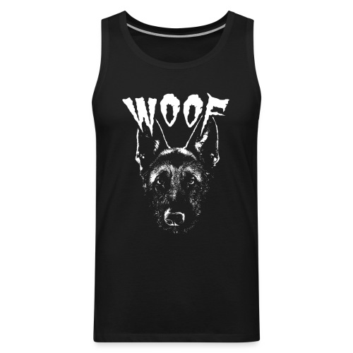 Woof Funny German Shepherd T-Shirt - Men's Premium Tank