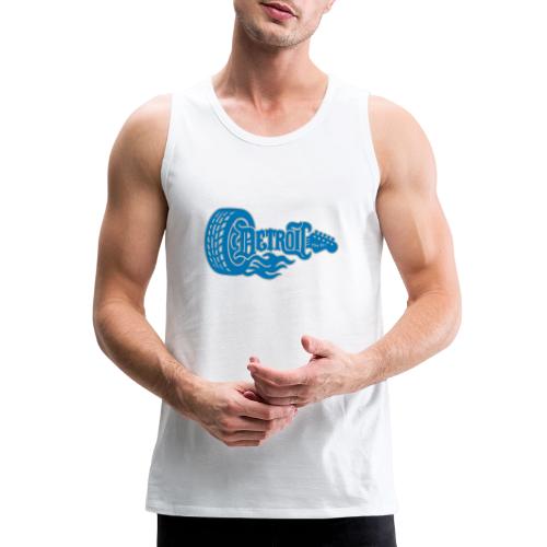 The D® - Detroit Wheel Guitar with Flames Bl Slvr - Men's Premium Tank