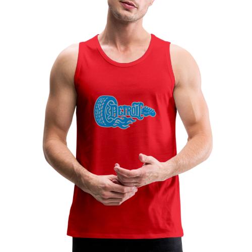 The D® - Detroit Wheel Guitar with Flames Bl Slvr - Men's Premium Tank