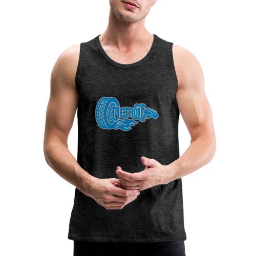 The D® - Detroit Wheel Guitar with Flames Bl Slvr - Men's Premium Tank