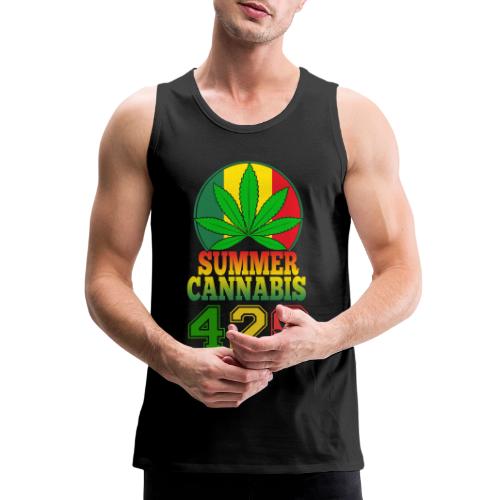 Enjoyable 420 Summer Smoker Weed Marijuana Design - Men's Premium Tank