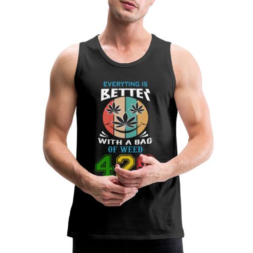 Comic 420 Better Herb Weed Marijuana Design - Men's Premium Tank