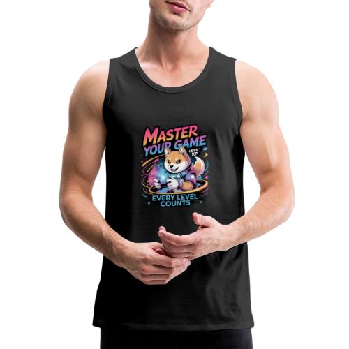 Cute Gamer Shiba Inu Level Up - Men's Premium Tank