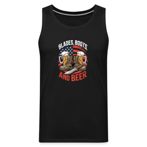 Blades, Boots, and Beer - Men's Premium Tank