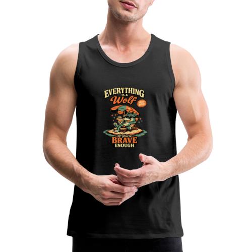 Everything Is A Wolf – Retro Chill - Men's Premium Tank