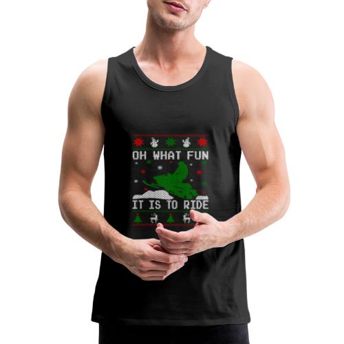 Oh What Fun Snowmobile Ugly Sweater style - Men's Premium Tank