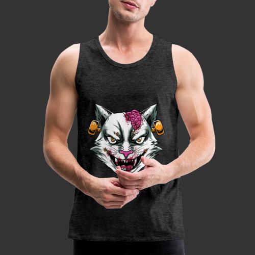 Horror Mashups: Zombie Stein Cat T-Shirt - Men's Premium Tank